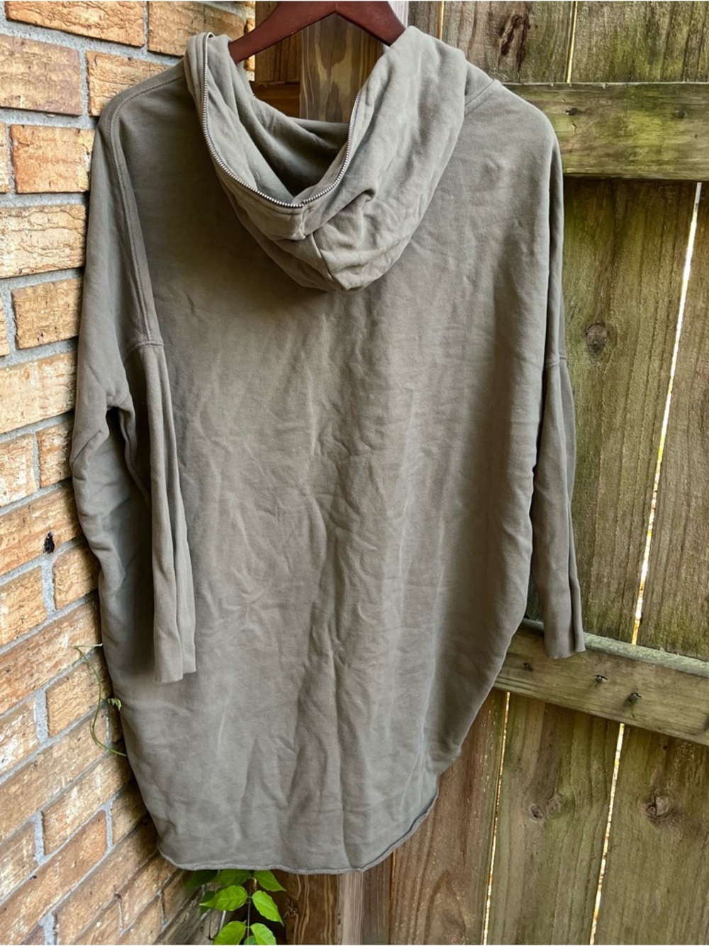 ALL SAINTS XONDA Olive Green Women’s Hoodie Hooded Sweatshirt Dress Oversized - Picture 3 of 3